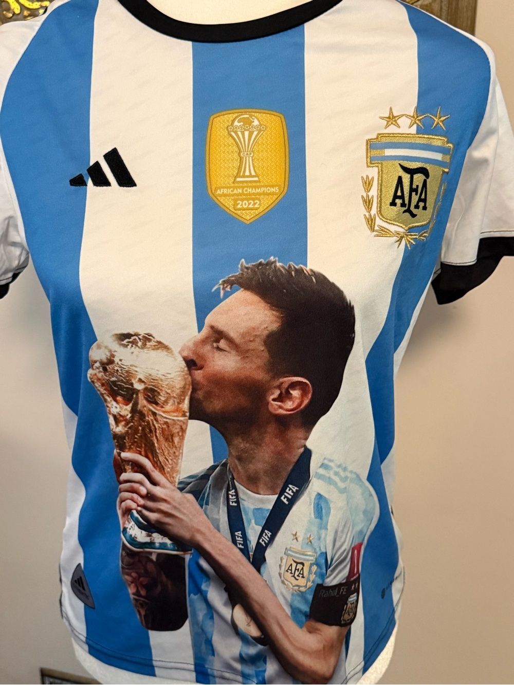 Adidas Argentina Lionel Messi #10 World Cup Graphic Jersey Youth XL (164)